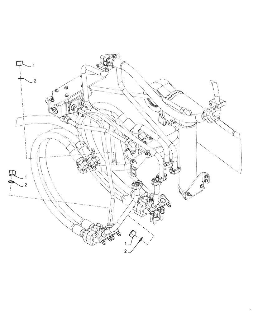 Схема запчастей Case 1021G - (35.701.010) - VAR - 782505 - NON-RIDE CONTROL LINE INSTALLATION (35) - HYDRAULIC SYSTEMS