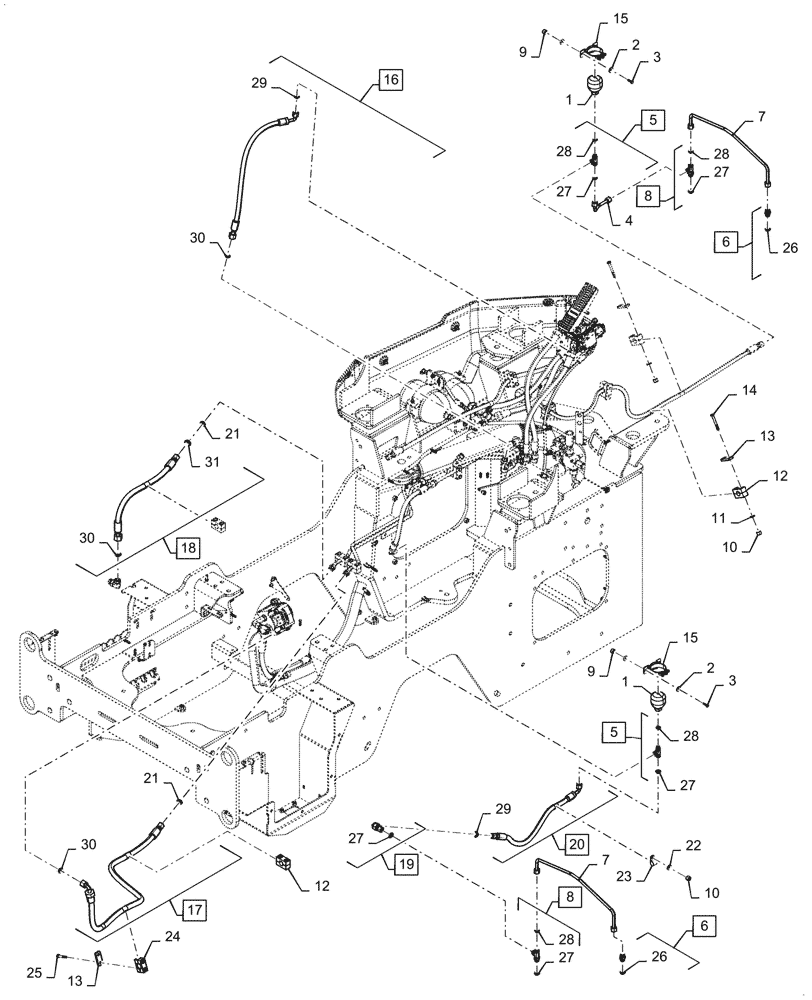 Схема запчастей Case 821G - (33.202.020[02]) - MAIN HYDRAULIC BRAKE (33) - BRAKES & CONTROLS