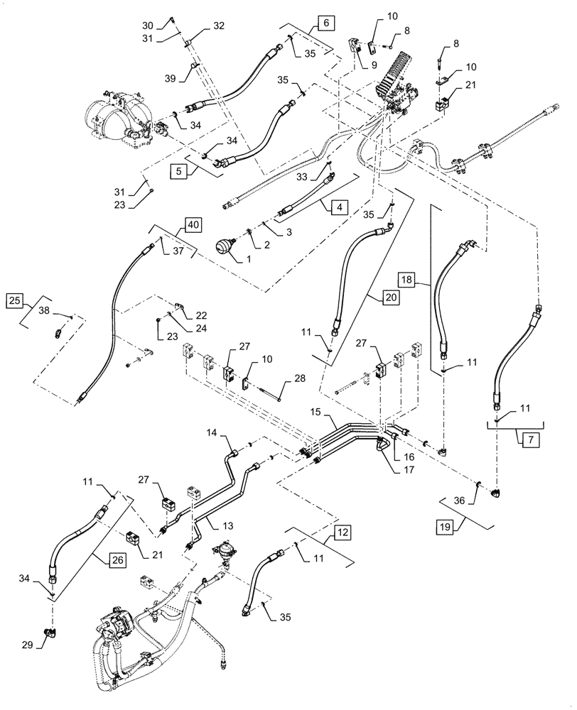 Схема запчастей Case 921G - (33.202.020[04]) - MAIN HYDRAULIC BRAKE (33) - BRAKES & CONTROLS