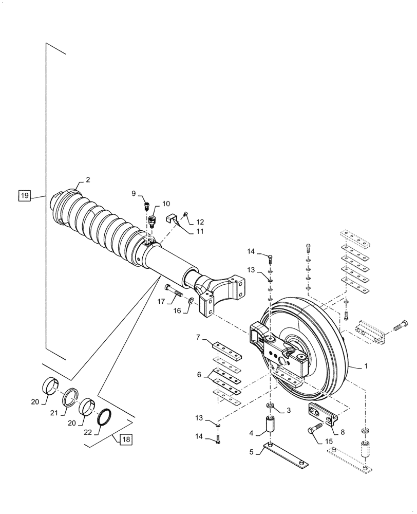 Схема запчастей Case 1650M XLT PAT - (48.138.010) - TRACK CHAIN, TENSIONER, ASSY, SALT (48) - TRACKS & TRACK SUSPENSION