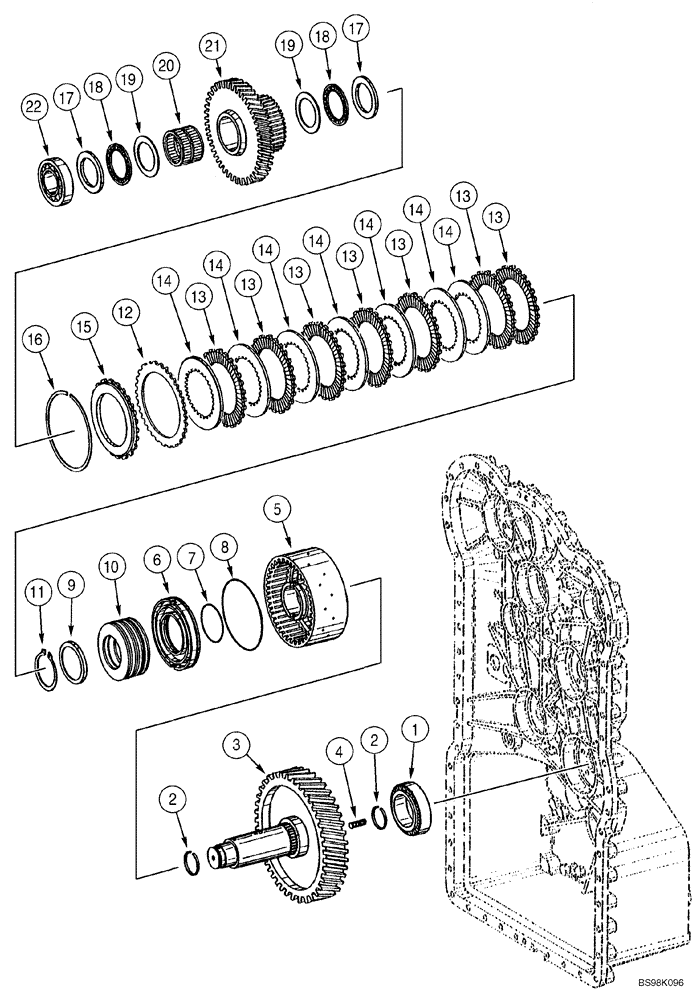 Схема запчастей Case 821C - (06-09) - TRANSMISSION - CLUTCH ASSY, THIRD (Jun 7 2011 4:58PM) (06) - POWER TRAIN