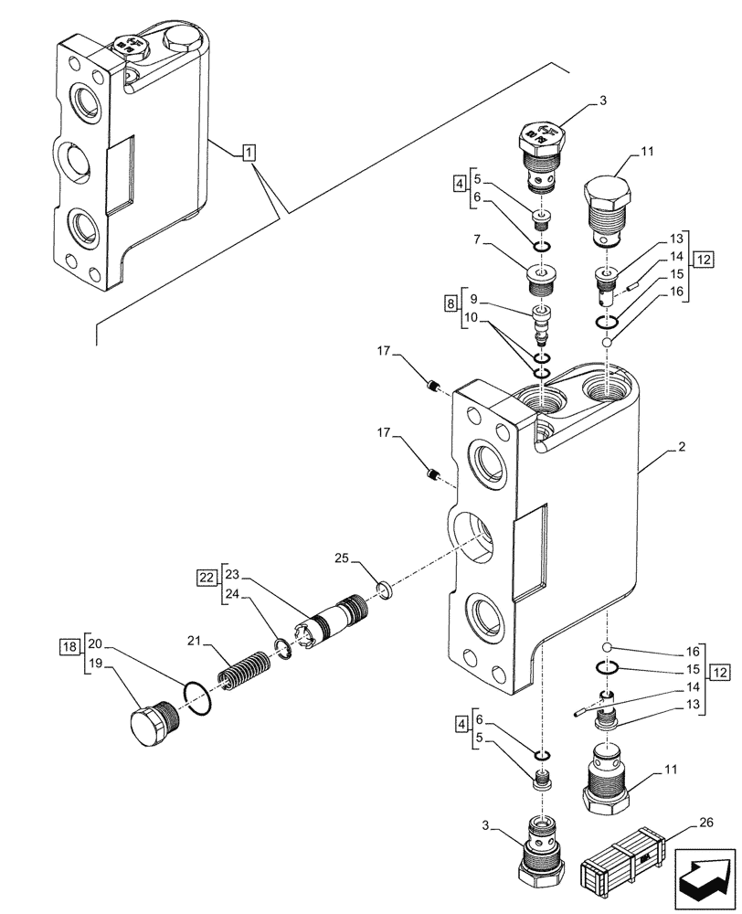 Схема запчастей Case 580SN WT - (35.739.110) - VAR - 423078, 742369, 745165, 745166, 747669 - BOOM SWING, MECHANICAL, CONTROLS, DAMPING VALVE, COMPONENTS (35) - HYDRAULIC SYSTEMS