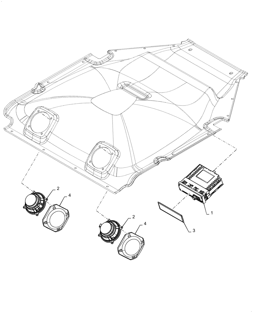 Схема запчастей Case 1650M LGP PAT - (55.512.010) - VAR - 784564 - RADIO (55) - ELECTRICAL SYSTEMS