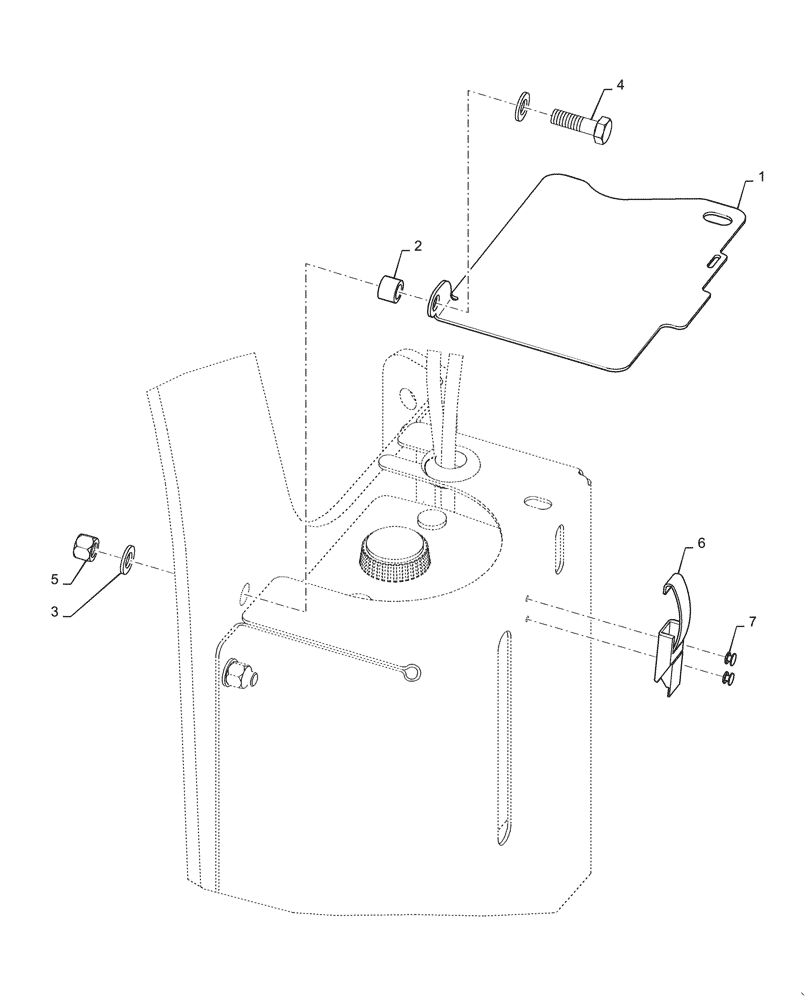 Схема запчастей Case 1121G - (55.518.010[01]) - VAR - 782897 - WASHER BOTTLE COVER INSTALLATION (55) - ELECTRICAL SYSTEMS