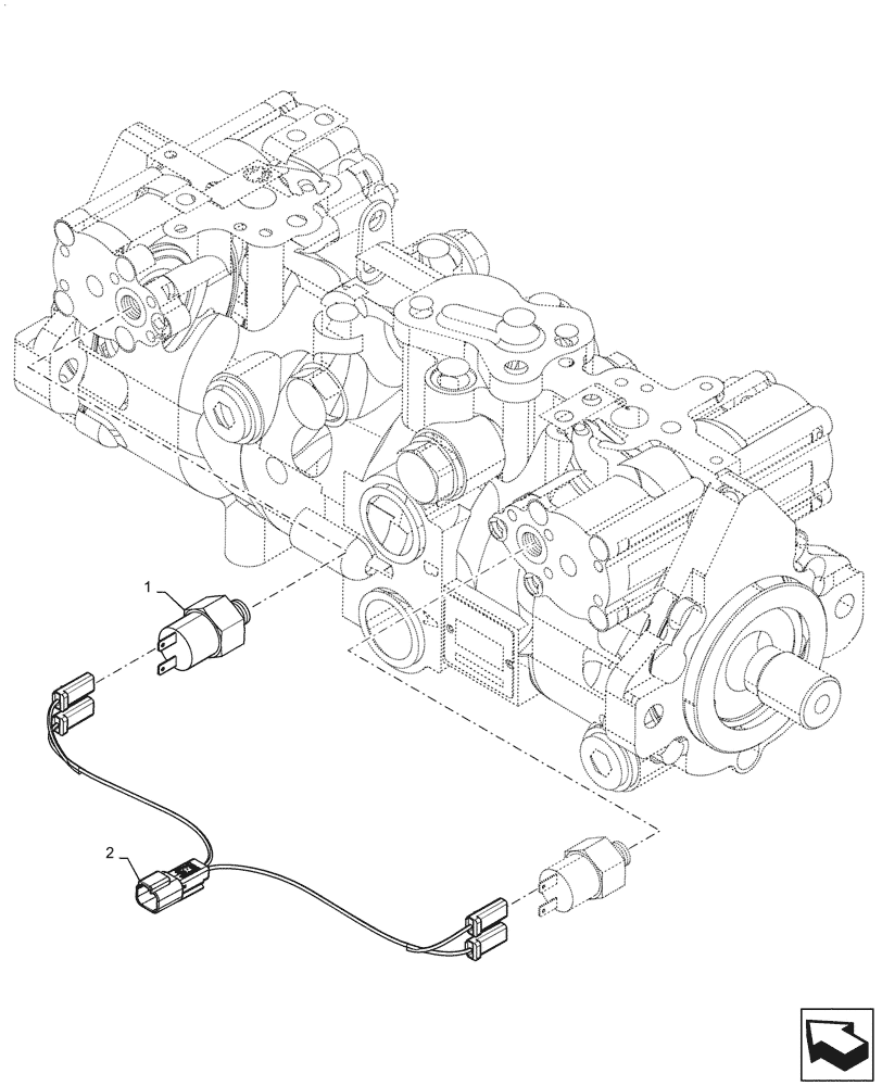 Схема запчастей Case SR240 - (55.404.CY[01]) - ROAD LIGHTS, W/ MECHANICAL CONTROLS (55) - ELECTRICAL SYSTEMS