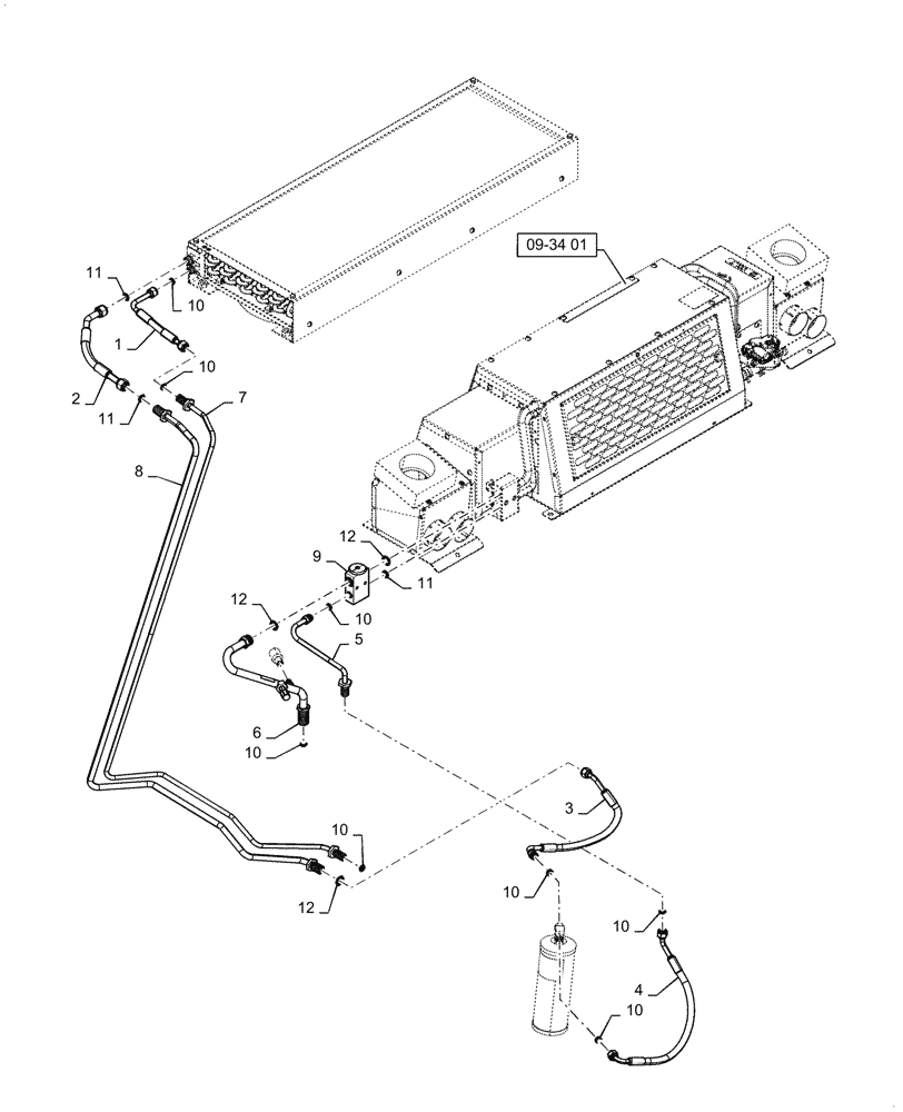 Схема запчастей Case 850K - (09-34[02]) - A/C HOSES, AND EXPANSION VALVE (09) - CHASSIS/ATTACHMENTS