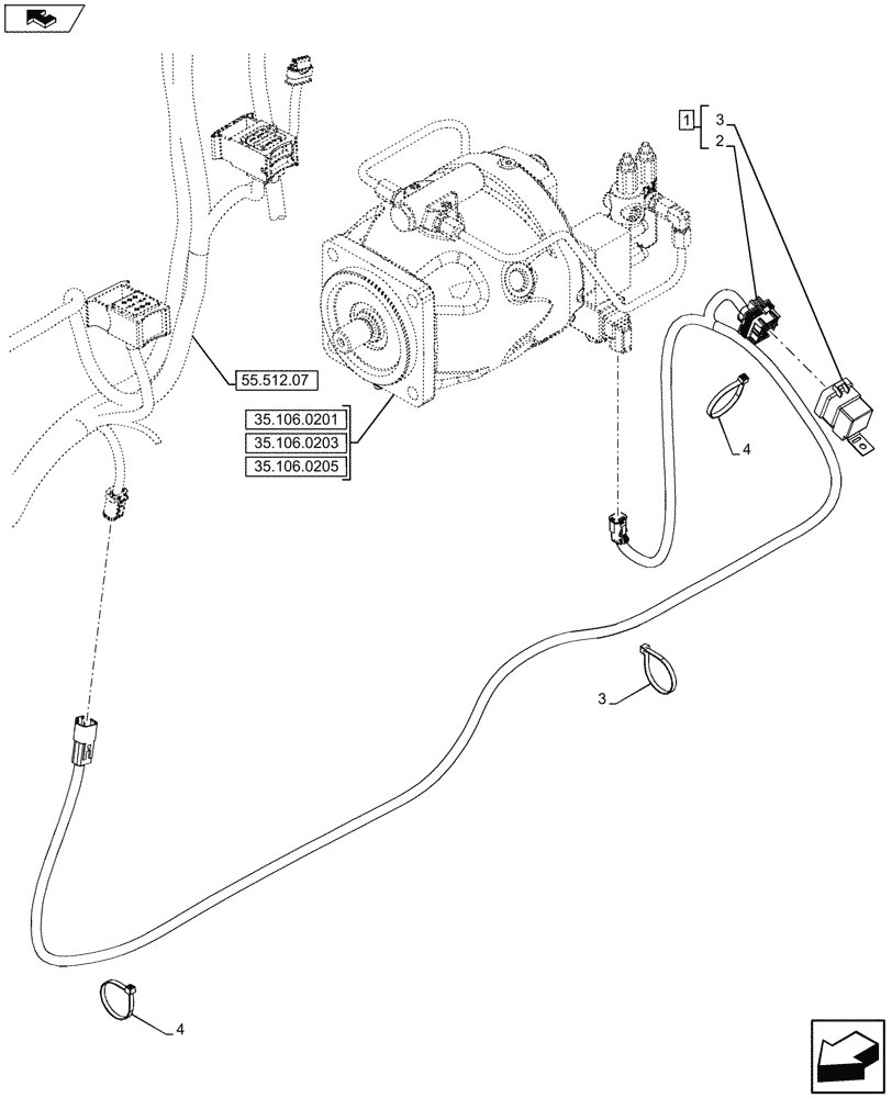 Схема запчастей Case 580SN WT - (55.202.02) - VAR - 423093 - COLD START SYSTEM, HARNESS (55) - ELECTRICAL SYSTEMS