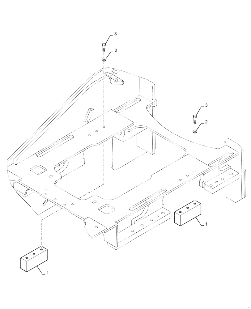 Схема запчастей Case 1021G - (27.100.010) - VAR - 782983 - REAR AXLE STOPS (27) - REAR AXLE SYSTEM