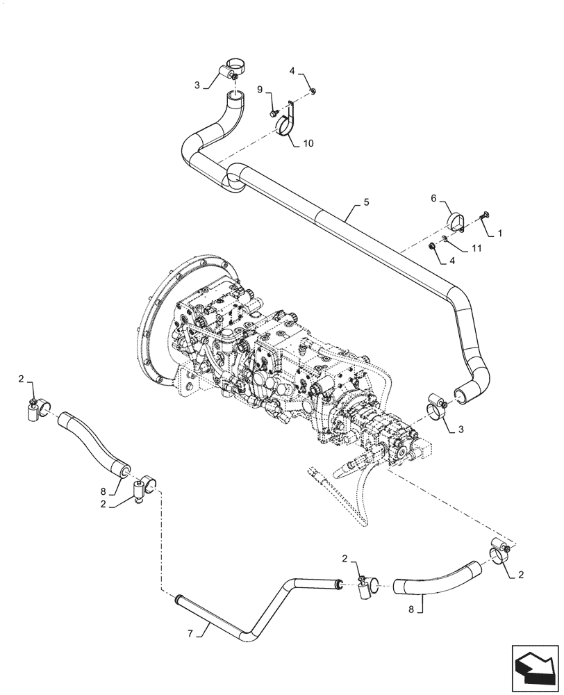 Схема запчастей Case TV380 - (29.204.AB[06]) - EH PUMP EHF, SUPPLY LINES (19-NOV-2015 & PRIOR) (29) - HYDROSTATIC DRIVE