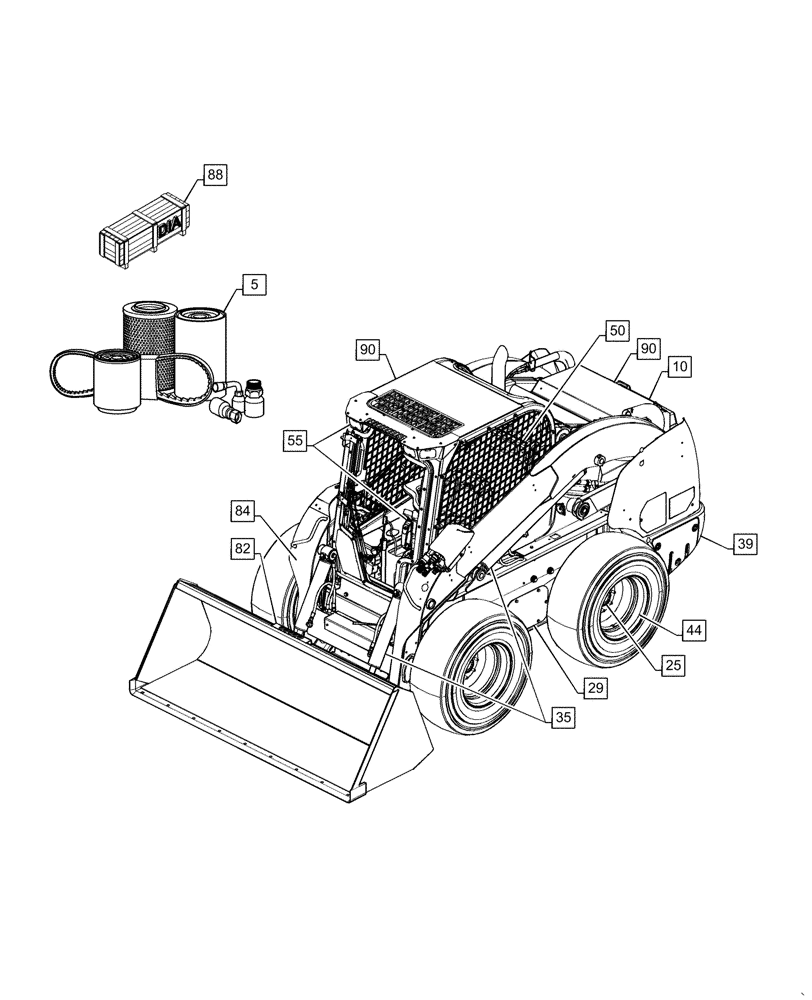 Схема запчастей Case SV340 - (00.000.00) - MAIN PICTORIAL INDEX - COMPLETE UNIT (00) - GENERAL & PICTORIAL INDEX