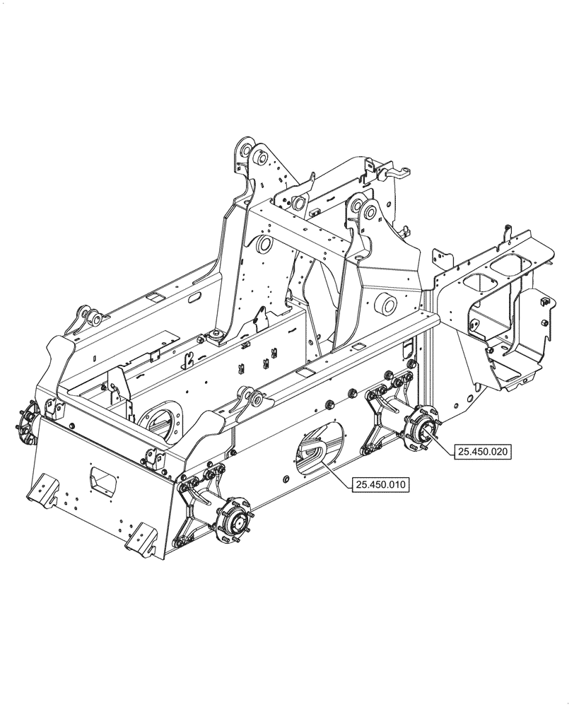 Схема запчастей Case SR270 - (25.000.00) - PICTORIAL INDEX - FRONT AXLE SYSTEM (25) - FRONT AXLE SYSTEM