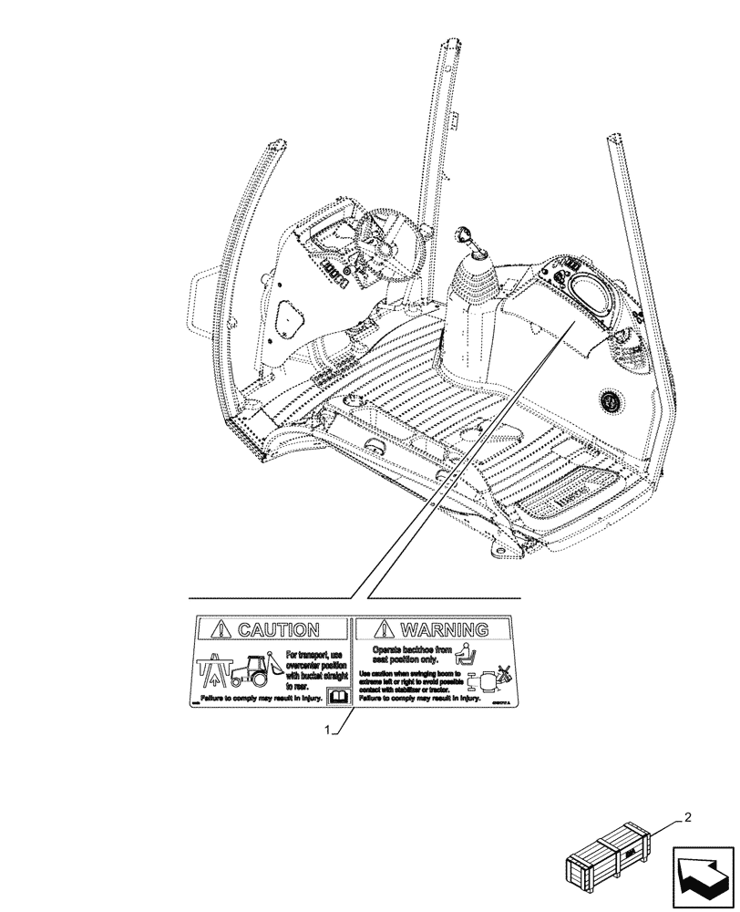 Схема запчастей Case 580SN - (90.108.019) - VAR - 742369 - WARNING DECAL (90) - PLATFORM, CAB, BODYWORK AND DECALS