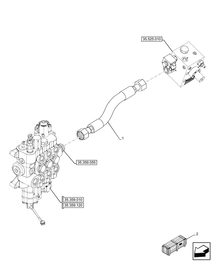 Схема запчастей Case 590SN - (35.359.440) - LOADER, VALVE, HAMMER, LINE, W/ 3 SPOOL (35) - HYDRAULIC SYSTEMS