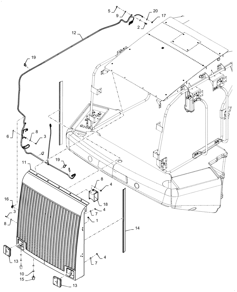 Схема запчастей Case 1121G - (55.404.020[01]) - REAR LIGHTS (55) - ELECTRICAL SYSTEMS