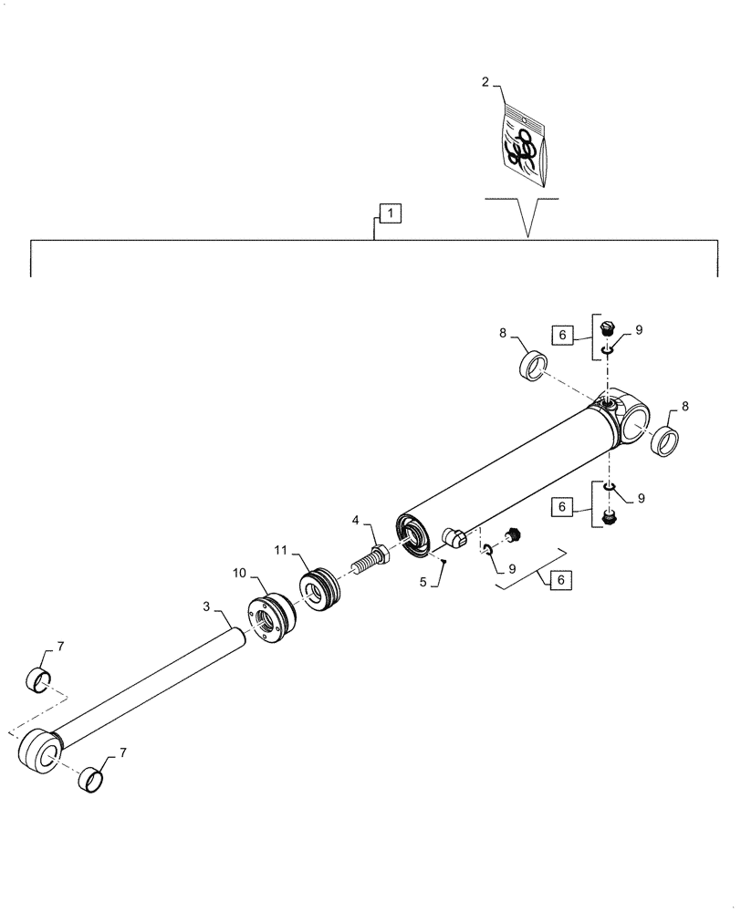 Схема запчастей Case TR340 - (35.723.AA) - BUCKET CYLINDER (35) - HYDRAULIC SYSTEMS