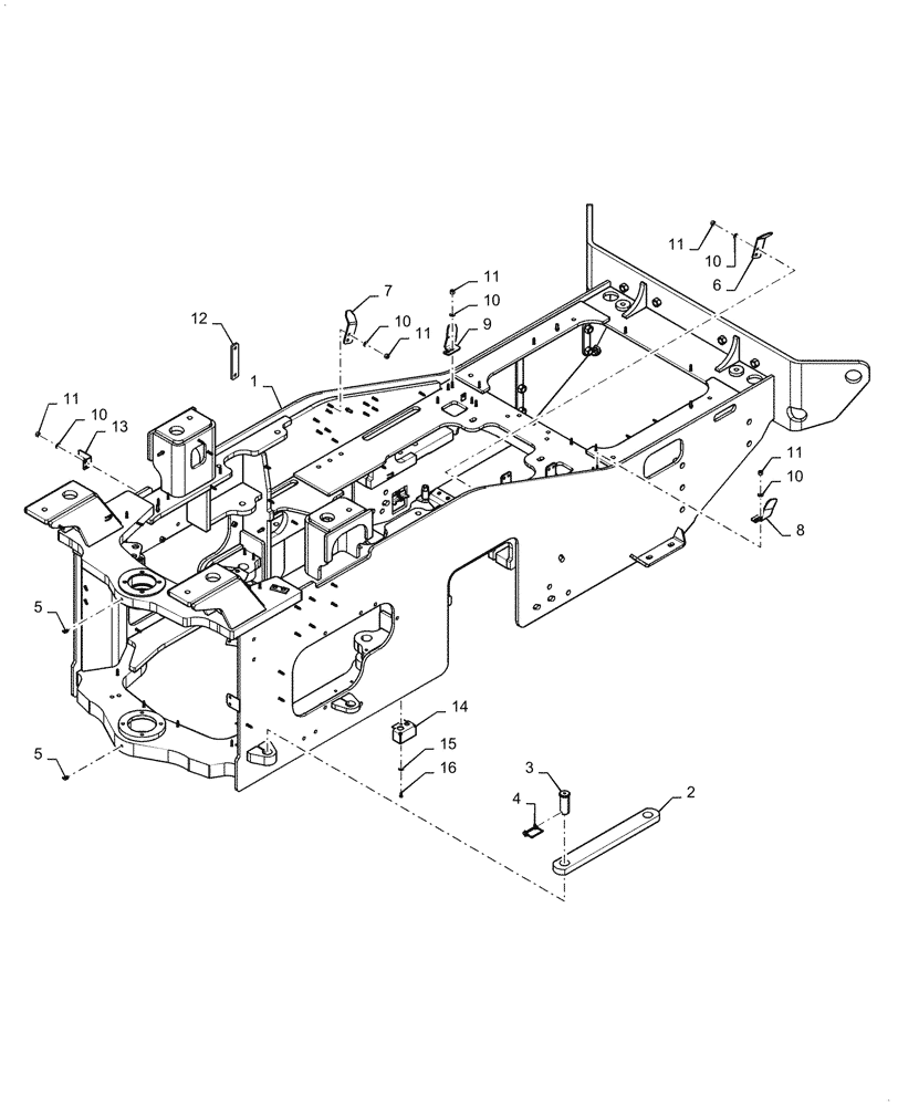 Схема запчастей Case 1121G - (39.100.040) - REAR CHASSIS (39) - FRAMES AND BALLASTING