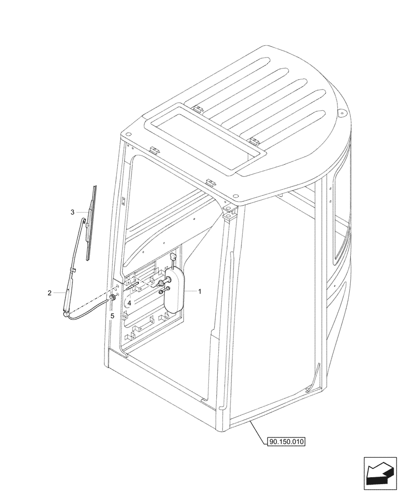 Схема запчастей Case CX26C - (55.518.010) - WINDSHIELD WIPER, MOTOR - CAB (55) - ELECTRICAL SYSTEMS