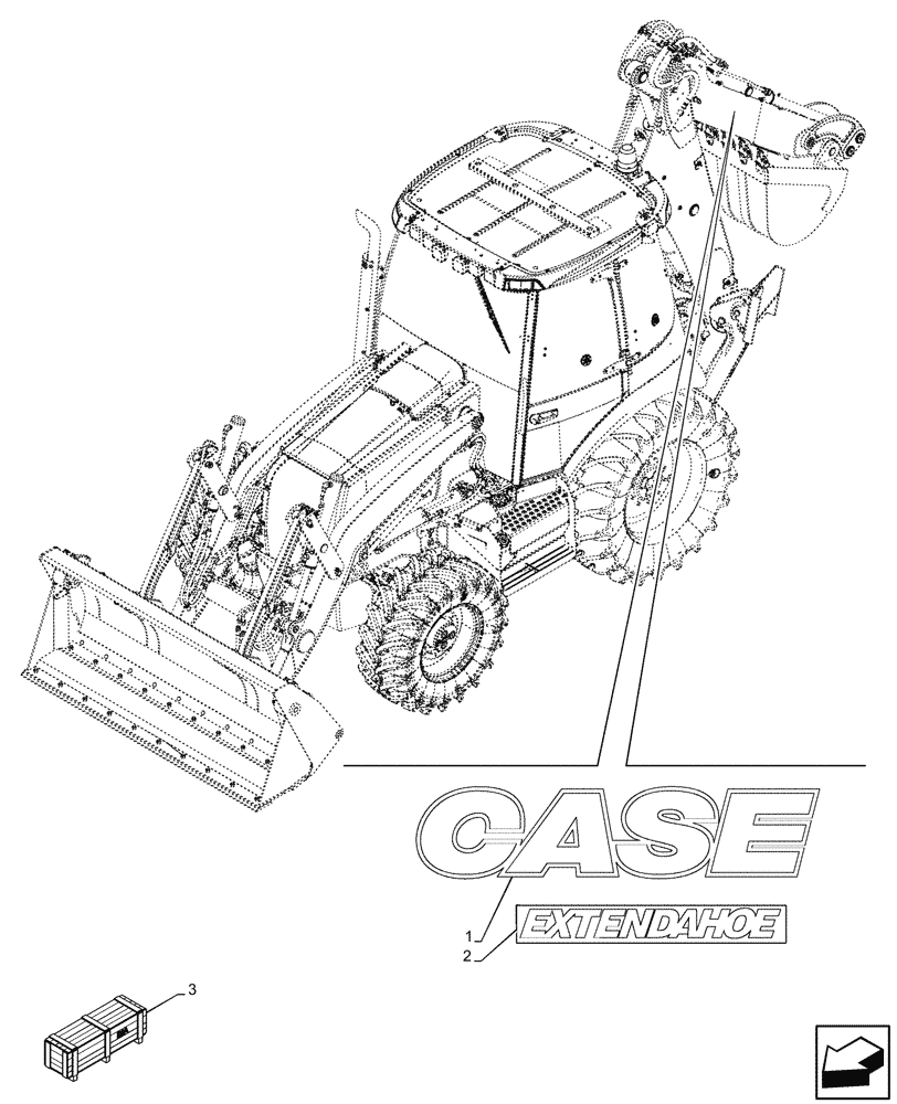 Схема запчастей Case 580SN - (90.108.890) - VAR - 423076 - MODEL IDENTIFICATION DECAL (90) - PLATFORM, CAB, BODYWORK AND DECALS