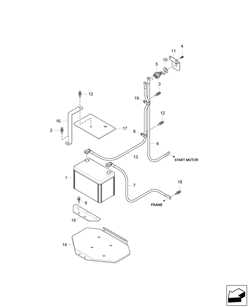 Схема запчастей Case CX26C - (55.302.010) - BATTERY (55) - ELECTRICAL SYSTEMS