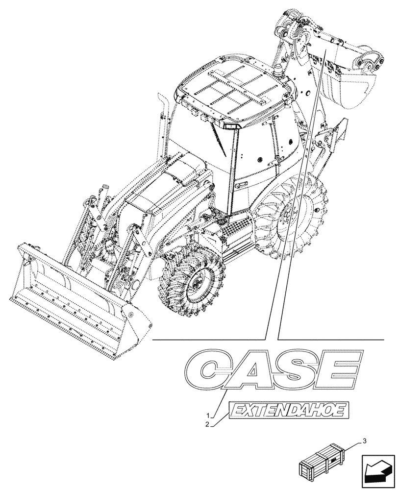 Схема запчастей Case 580N EP - (90.108.890) - VAR - 423076 - MODEL IDENTIFICATION DECAL (90) - PLATFORM, CAB, BODYWORK AND DECALS