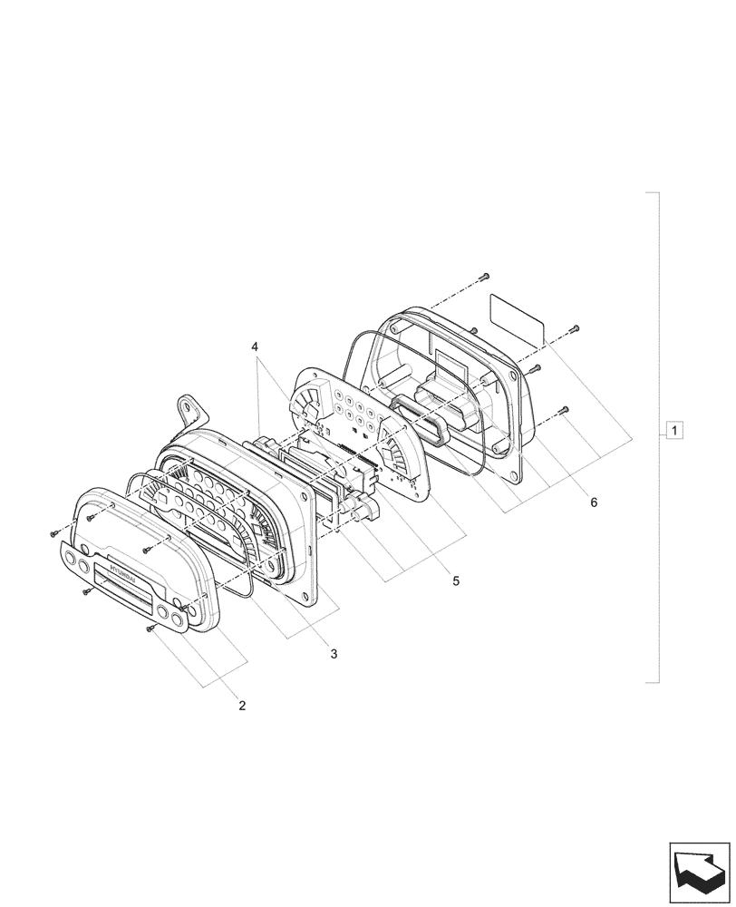 Схема запчастей Case CX26C - (55.512.030) - INSTRUMENT CLUSTER, COMPONENTS (55) - ELECTRICAL SYSTEMS