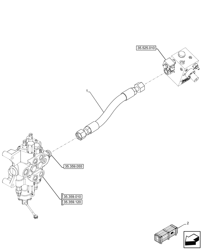 Схема запчастей Case 590SN - (35.359.450) - LOADER, VALVE, HAMMER, LINE, W/ 2 SPOOL (35) - HYDRAULIC SYSTEMS