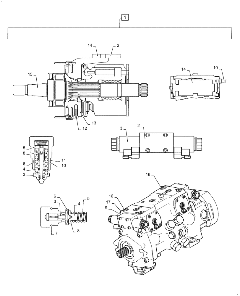 Схема запчастей Case SV340 - (29.218.050[01]) - HYDROSTATIC PUMP & COMPONENTS, 46 CC, W/ EHF (29) - HYDROSTATIC DRIVE