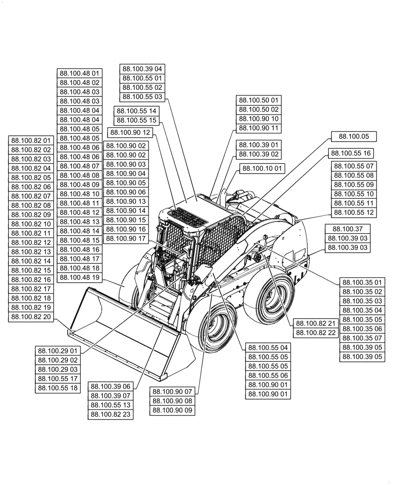 Схема запчастей Case SV340 - (00.000.88) - PICTORIAL INDEX - ACCESSORIES (00) - GENERAL & PICTORIAL INDEX