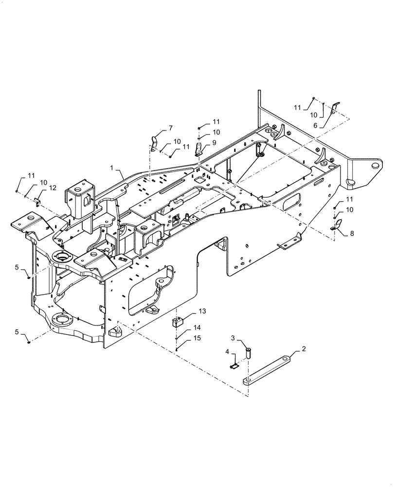 Схема запчастей Case 1021G - (39.100.040) - REAR CHASSIS (39) - FRAMES AND BALLASTING