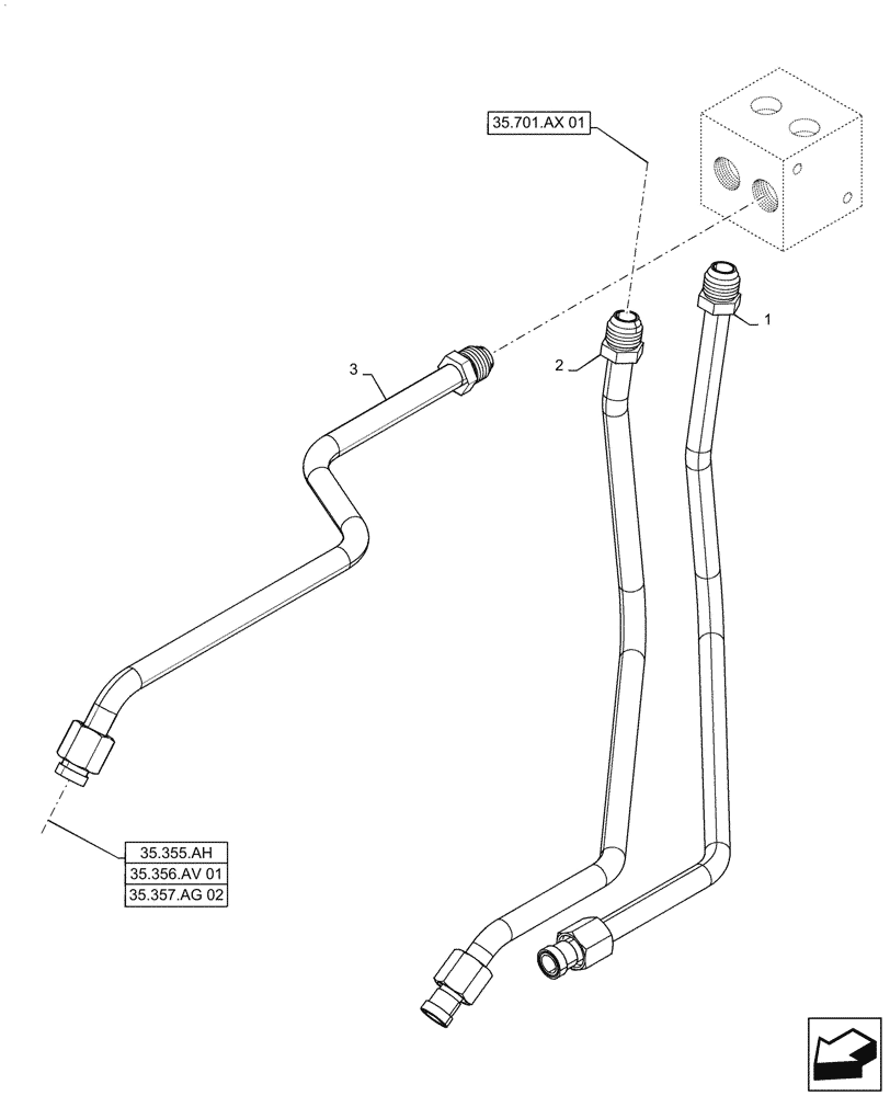 Схема запчастей Case SV280 - (35.701.BU[01]) - NO SELF LEVEL, ELECTRONIC CONTROLS (35) - HYDRAULIC SYSTEMS