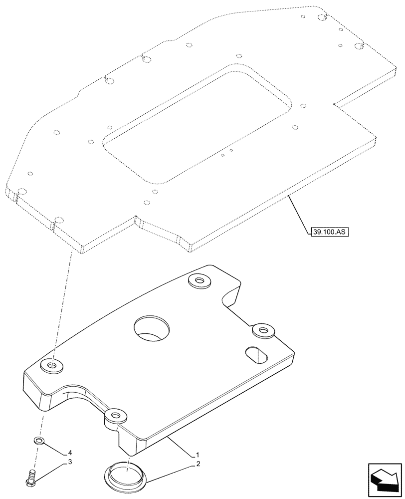 Схема запчастей Case 121F - (39.140.AM[04]) - VAR - 734523 - COUNTERWEIGHT (39) - FRAMES AND BALLASTING