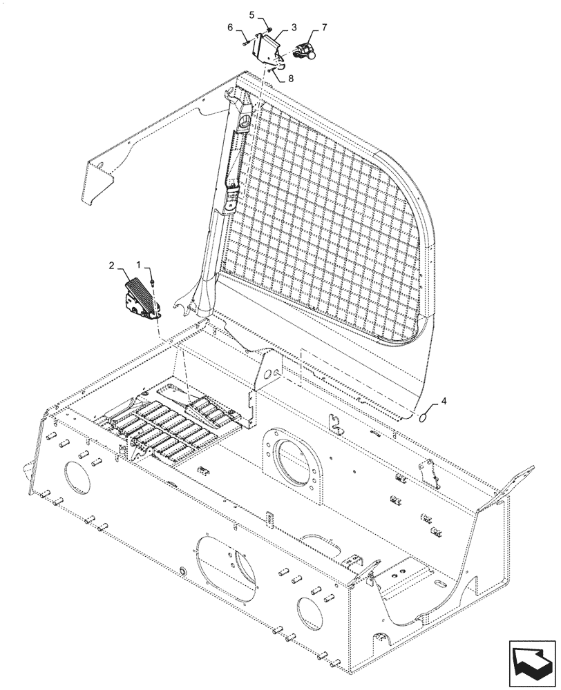 Схема запчастей Case SR270 - (10.220.010[02]) - ELECTRONIC HAND & FOOT THROTTLE (10) - ENGINE