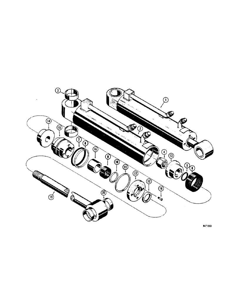 Схема запчастей Case 310G - (216[1]) - D39096 ULRICH CLAM CYLINDER (07) - HYDRAULIC SYSTEM