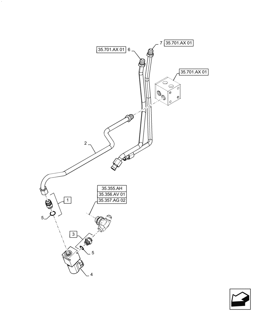 Схема запчастей Case SV280 - (35.701.BU[01]) - NO SELF LEVEL, MECHANICAL CONTROLS (35) - HYDRAULIC SYSTEMS