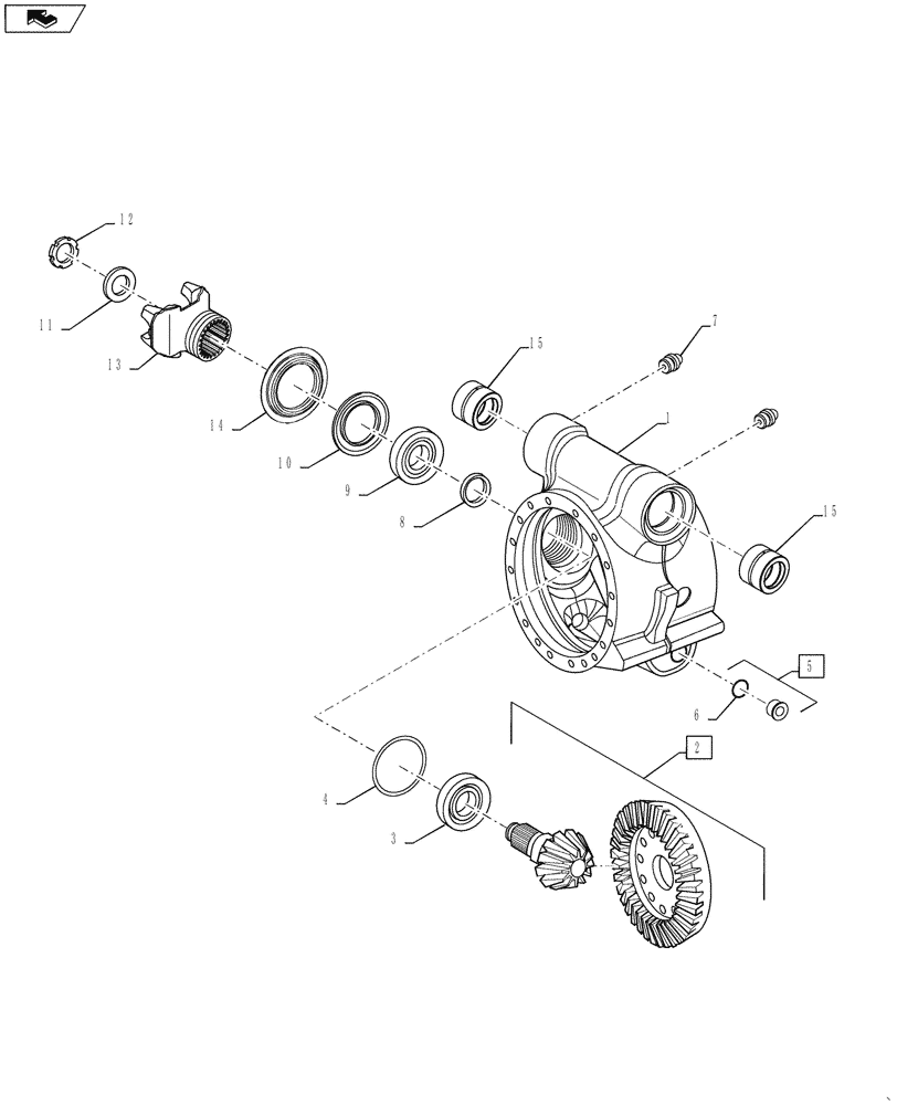 Схема запчастей Case 821G - (27.106.030) - VAR - 782122, 424235 - REAR AXLE DIFFERENTIAL CARRIER STANDARD AND HEAVY DUTY (27) - REAR AXLE SYSTEM