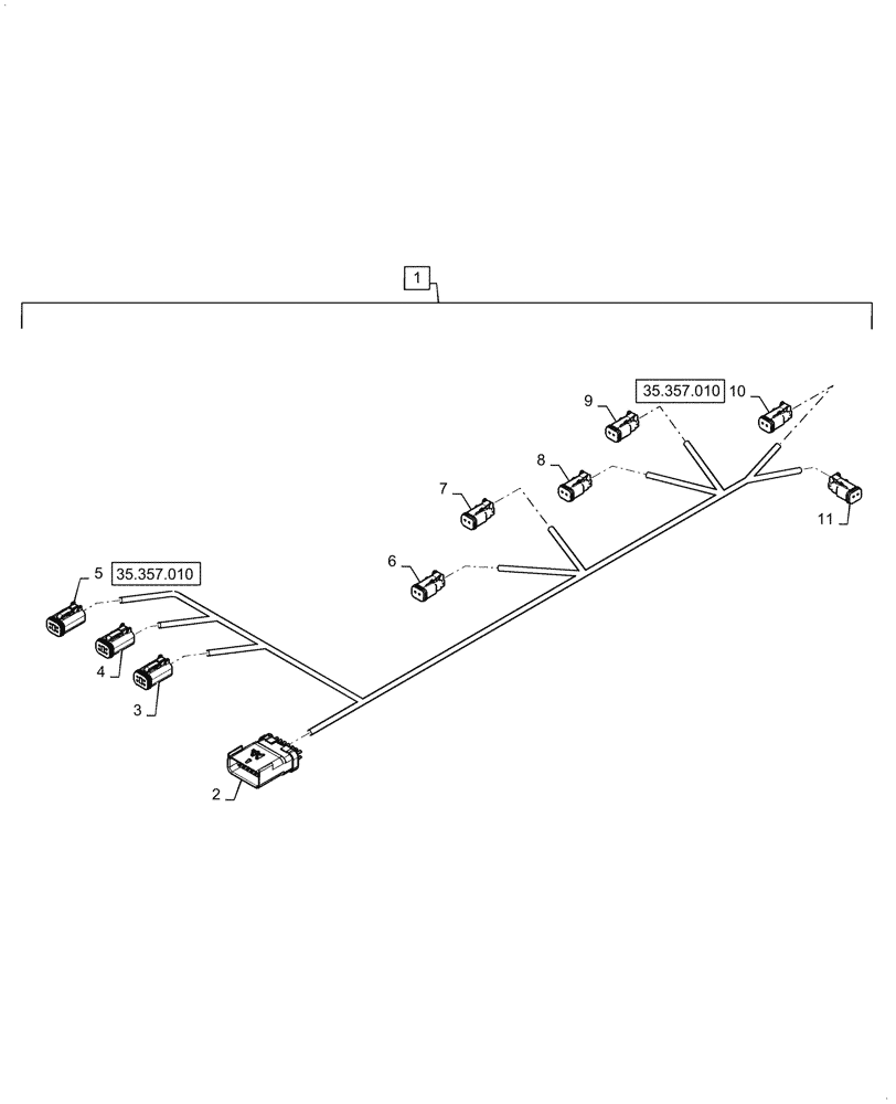 Схема запчастей Case SV340 - (55.036.010) - WIRE HARNESS & CONNECTOR, ELECTRO-HYDRAULIC CONTROL VALVE (55) - ELECTRICAL SYSTEMS