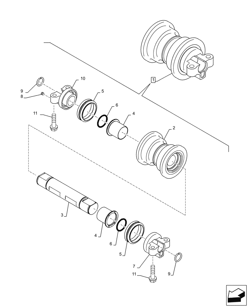 Схема запчастей Case CX210D LC LR - (48.138.AB[02]) - TRACK ROLLER, COMPONENTS - BSN NFS7H1285 (48) - TRACKS & TRACK SUSPENSION