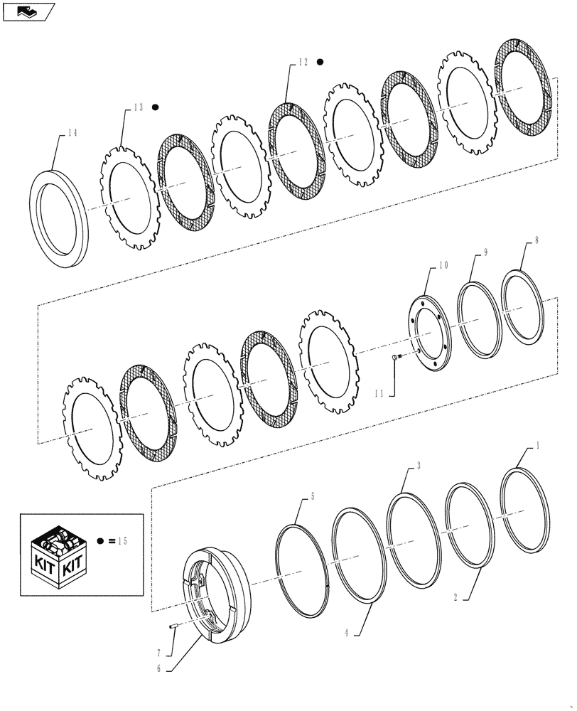 Схема запчастей Case 821G - (33.204.010) - VAR - 782122, 424235 - FRONT AXLE BRAKE ASSEMBLY (33) - BRAKES & CONTROLS