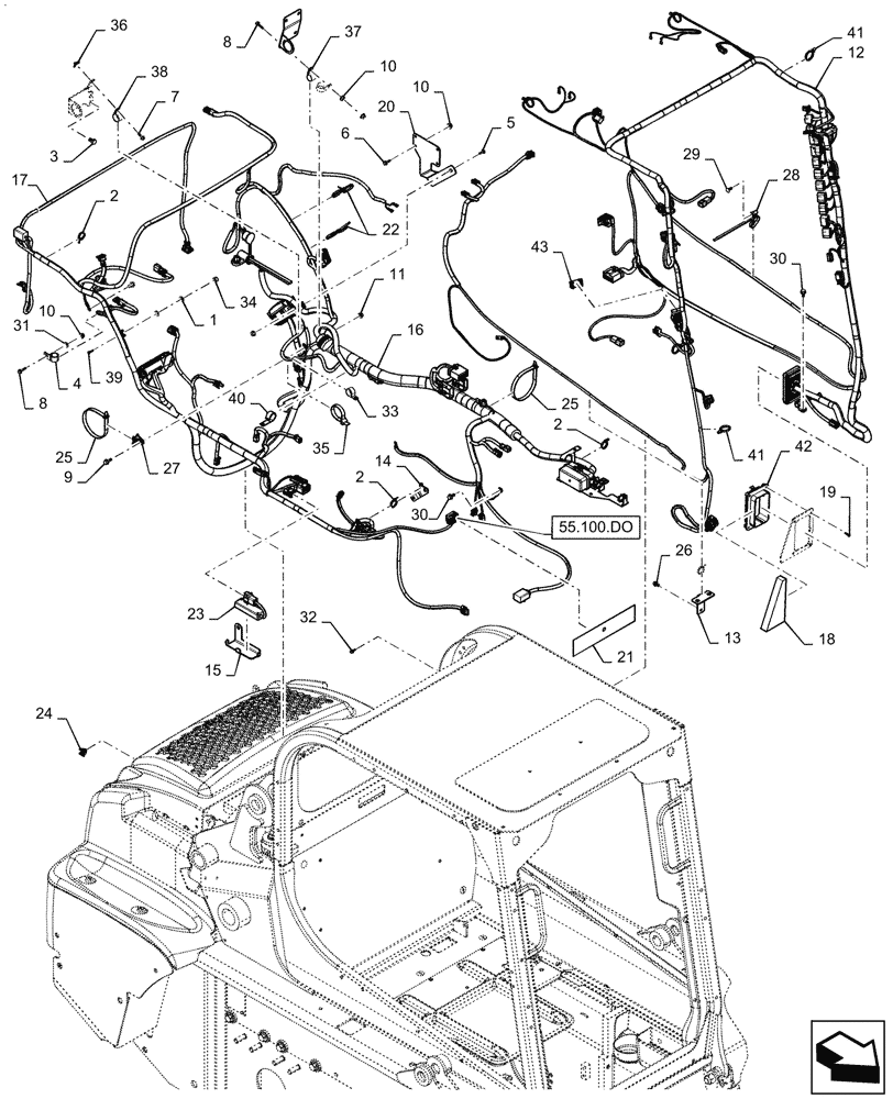 Схема запчастей Case SV185 - (55.101.AC[01]) - WIRE HARNESS & CONNECTOR, MECHANICAL CONTROLS (18-JUN-2015 THRU 13-NOV-2016) (55) - ELECTRICAL SYSTEMS