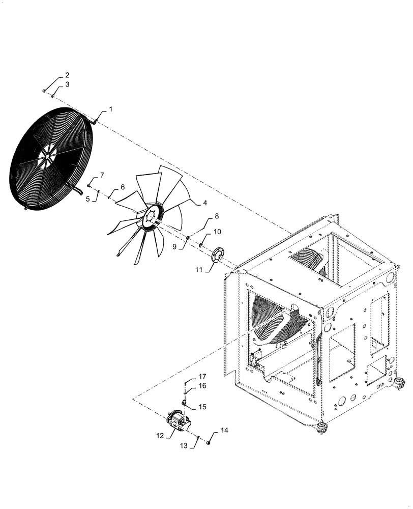 Схема запчастей Case 1021G - (39.100.080) - COOLING FRAME FAN (39) - FRAMES AND BALLASTING