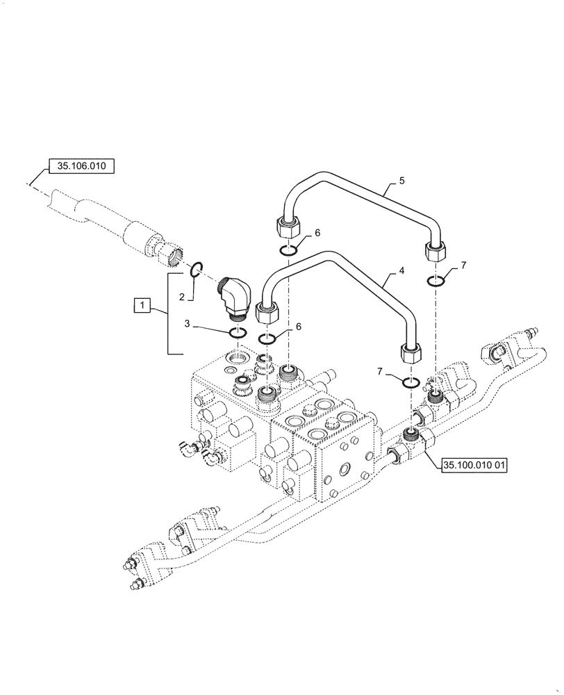 Схема запчастей Case 521G - (35.701.040) - VAR - X20178X - BY-PASS VALVE, NON-RIDE CONTROL (35) - HYDRAULIC SYSTEMS