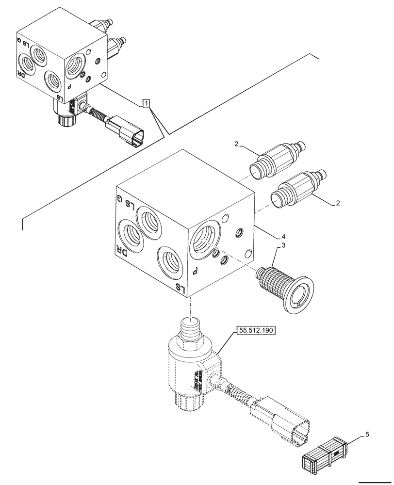 Схема запчастей Case 580SN - (35.738.020) - VAR - 423080 - HYDRAULIC LIFT, W/ MECHANICAL LIFT, VALVE, COMPONENTS (35) - HYDRAULIC SYSTEMS