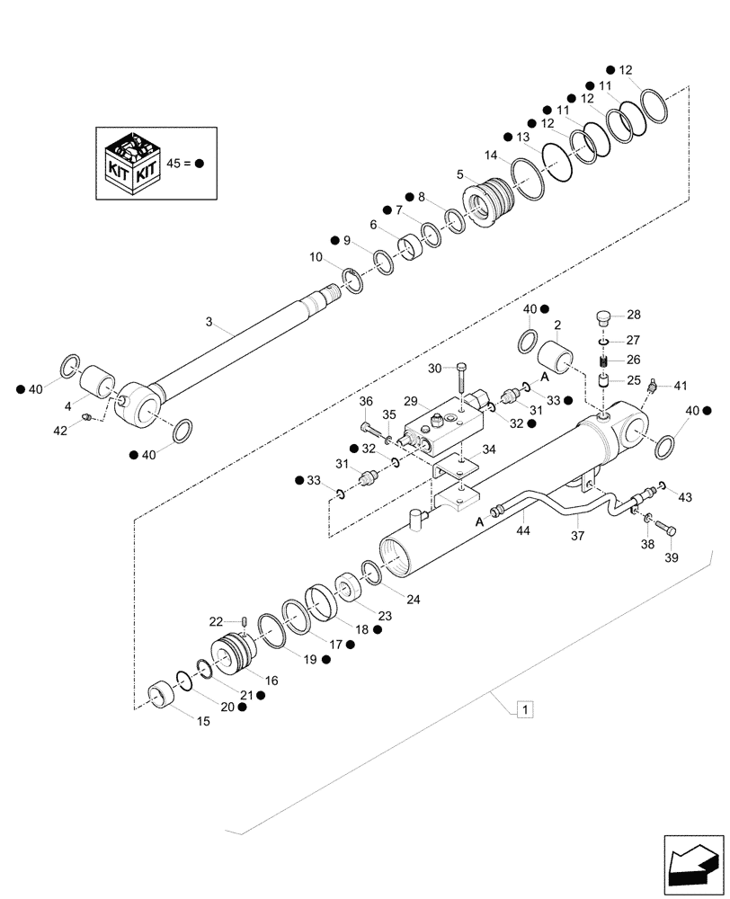 Схема запчастей Case CX26C - (35.737.020) - VAR - 747060 - DIPPER CYLINDER, SAFETY VALVE, COMPONENTS (35) - HYDRAULIC SYSTEMS