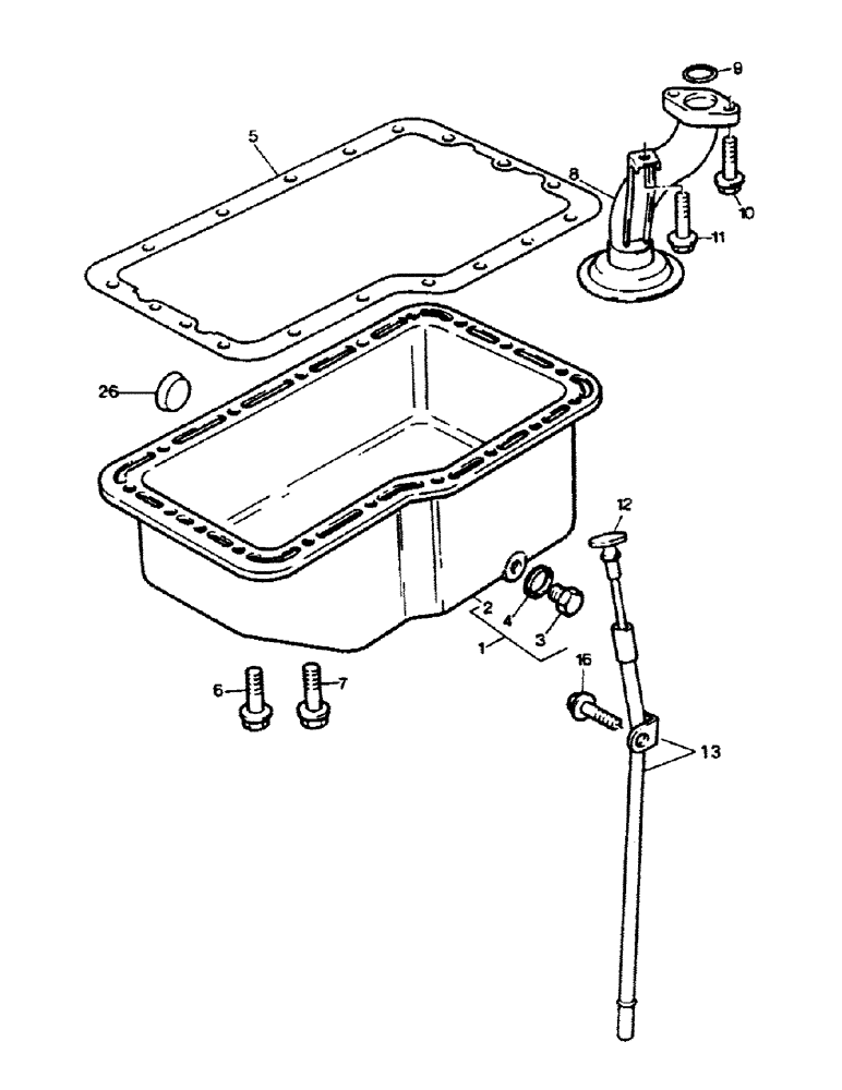 Схема запчастей Case 221B - (2-32) - LUBRICATING OIL SUMP, 121B (DAH1215912-) / 221B (DAH2215913-) (02) - ENGINE