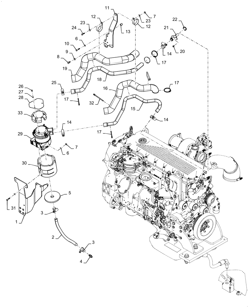 Схема запчастей Case 1121G - (10.304.010) - CRANKCASE FILTER INSTALLATION (10) - ENGINE