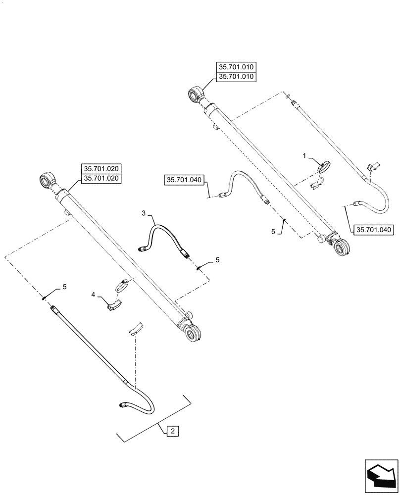 Схема запчастей Case SV340 - (35.701.030) - BOOM LINES (35) - HYDRAULIC SYSTEMS