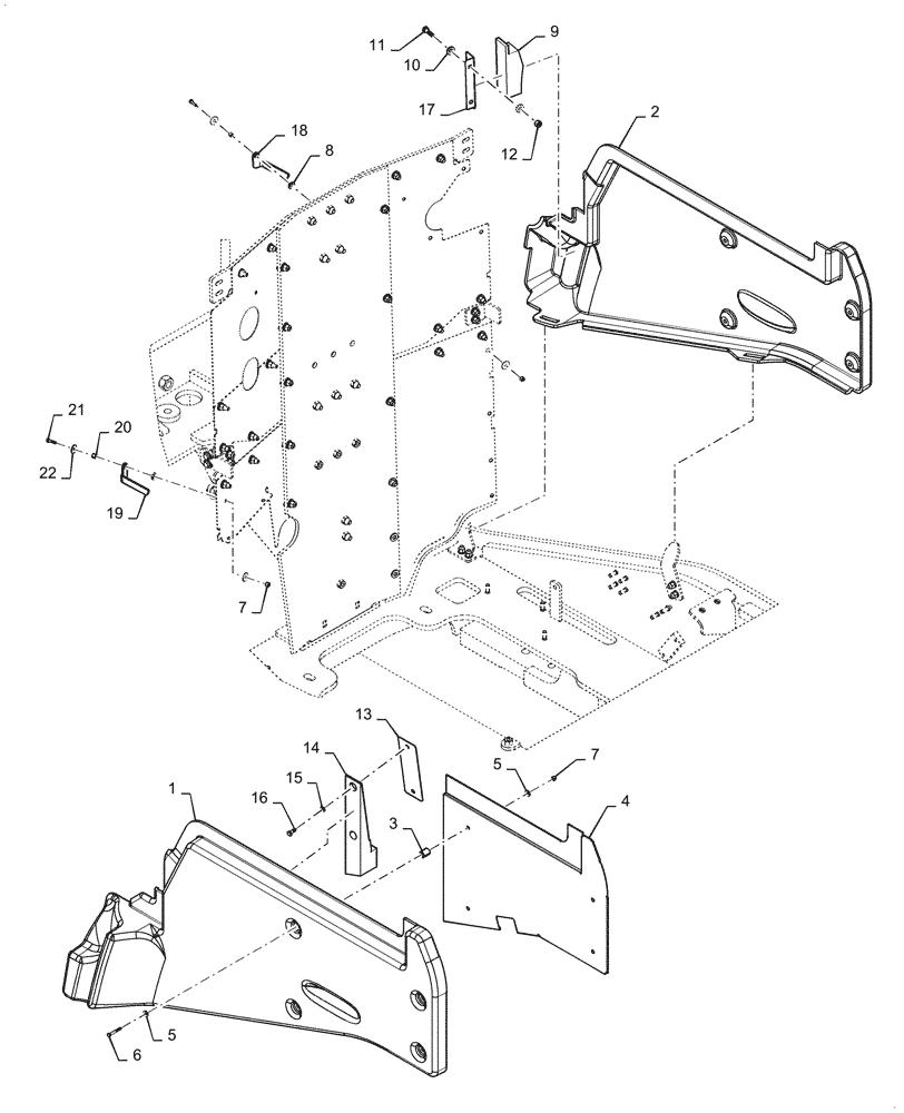 Схема запчастей Case 1121G - (90.116.060) - HOOD WHEEL WELL FULL (90) - PLATFORM, CAB, BODYWORK AND DECALS