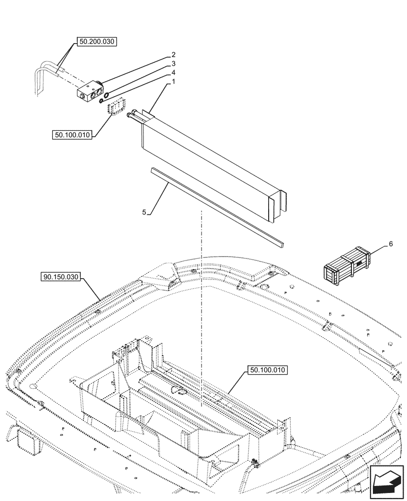 Схема запчастей Case 590SN - (50.200.040) - VAR - 747853, 747855 - AIR CONDITIONING, EVAPORATOR (50) - CAB CLIMATE CONTROL