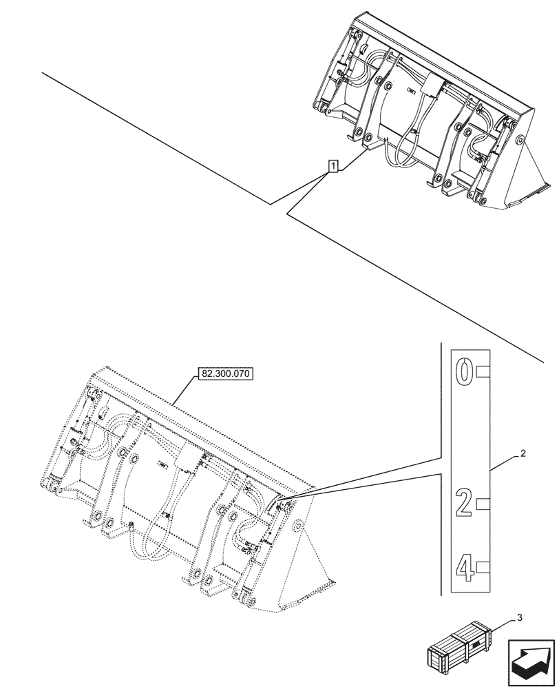 Схема запчастей Case 580SN WT - (90.108.026) - VAR - 742433 - 4-IN-1 BUCKET, WARNING DECAL (90) - PLATFORM, CAB, BODYWORK AND DECALS