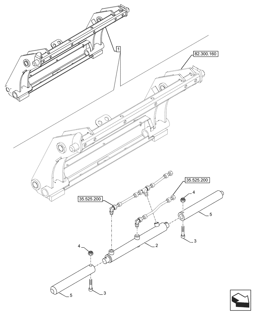 Схема запчастей Case 580N - (35.734.030) - VAR - 423049 - QUICK COUPLER, COMPONENTS, CYLINDER (35) - HYDRAULIC SYSTEMS